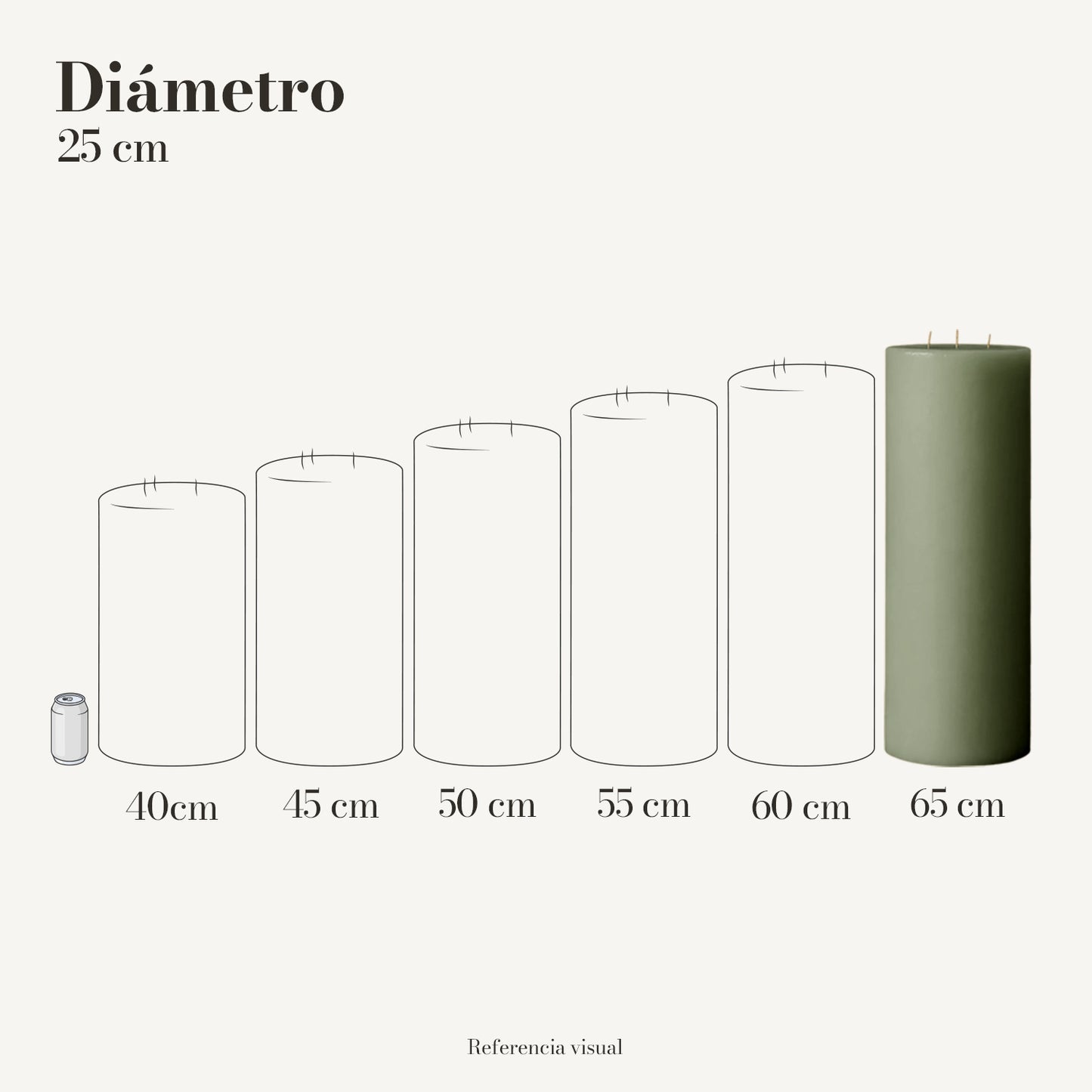 Cirio pistache 25 cm diámetro - La Vela Amaltea