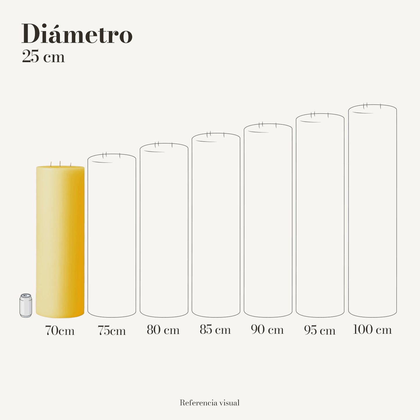 Cirio amarillo intenso 25 cm diámetro - La Vela Amaltea