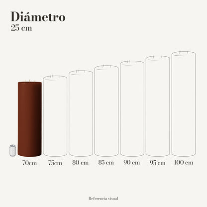 Cirio café oscuro 25 cm diámetro - La Vela Amaltea