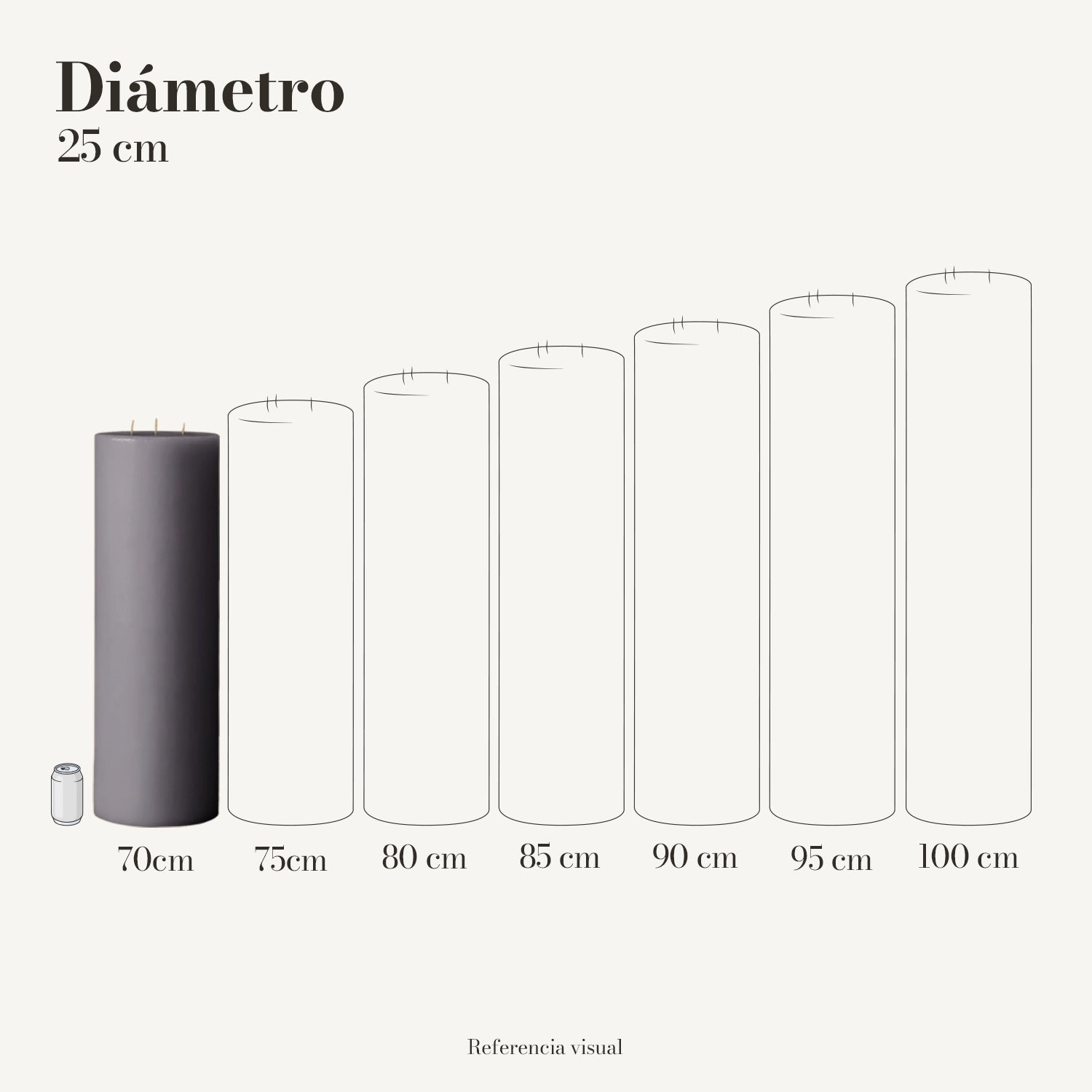 Cirio gris 25 cm diámetro - La Vela Amaltea