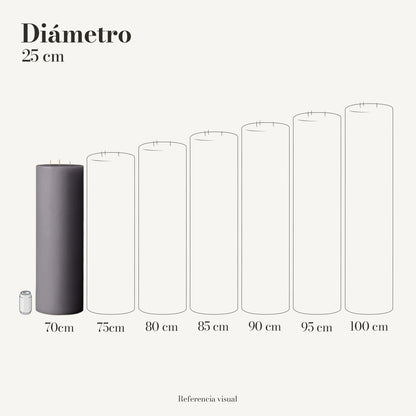 Cirio gris 25 cm diámetro - La Vela Amaltea