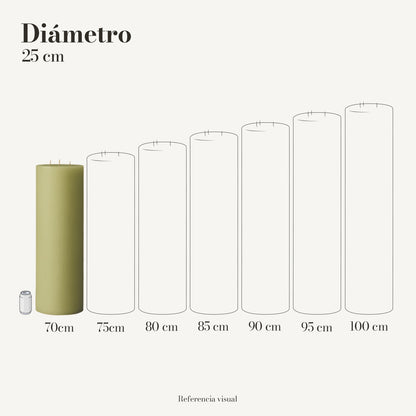 Cirio verde limón 25 cm diámetro - La Vela Amaltea