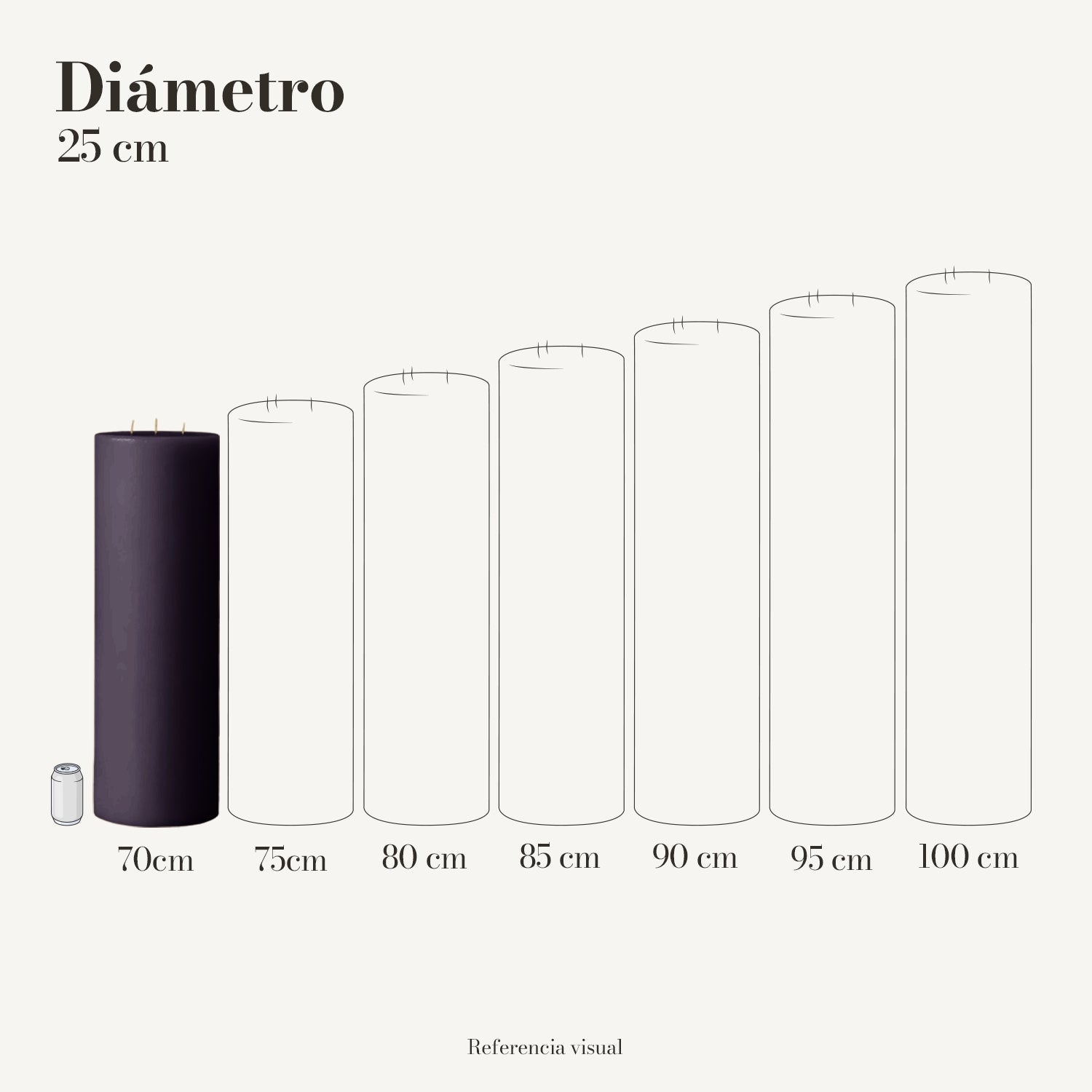 Cirio morado oscuro 25 cm diámetro - La Vela Amaltea