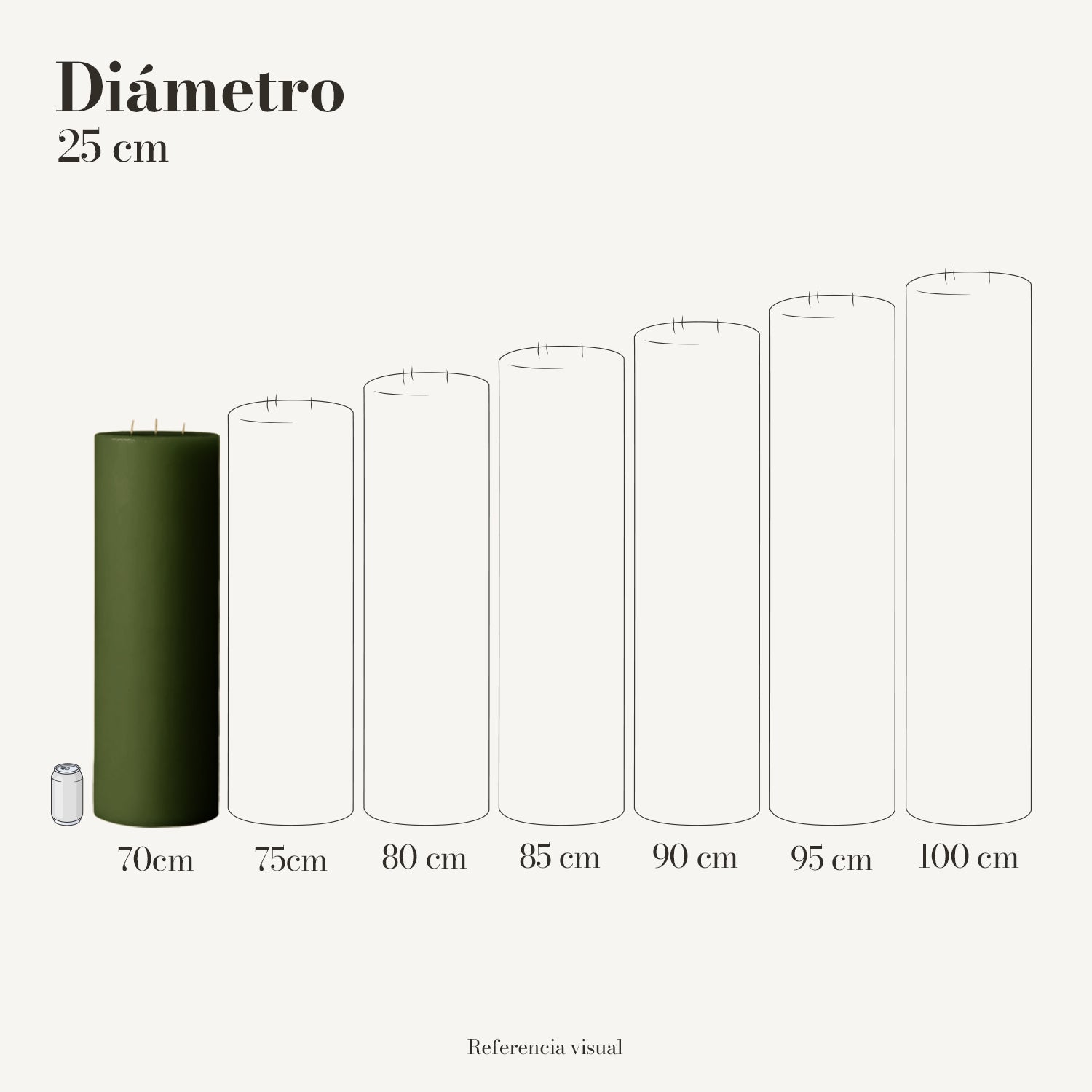 Cirio verde pino 25 cm diámetro - La Vela Amaltea
