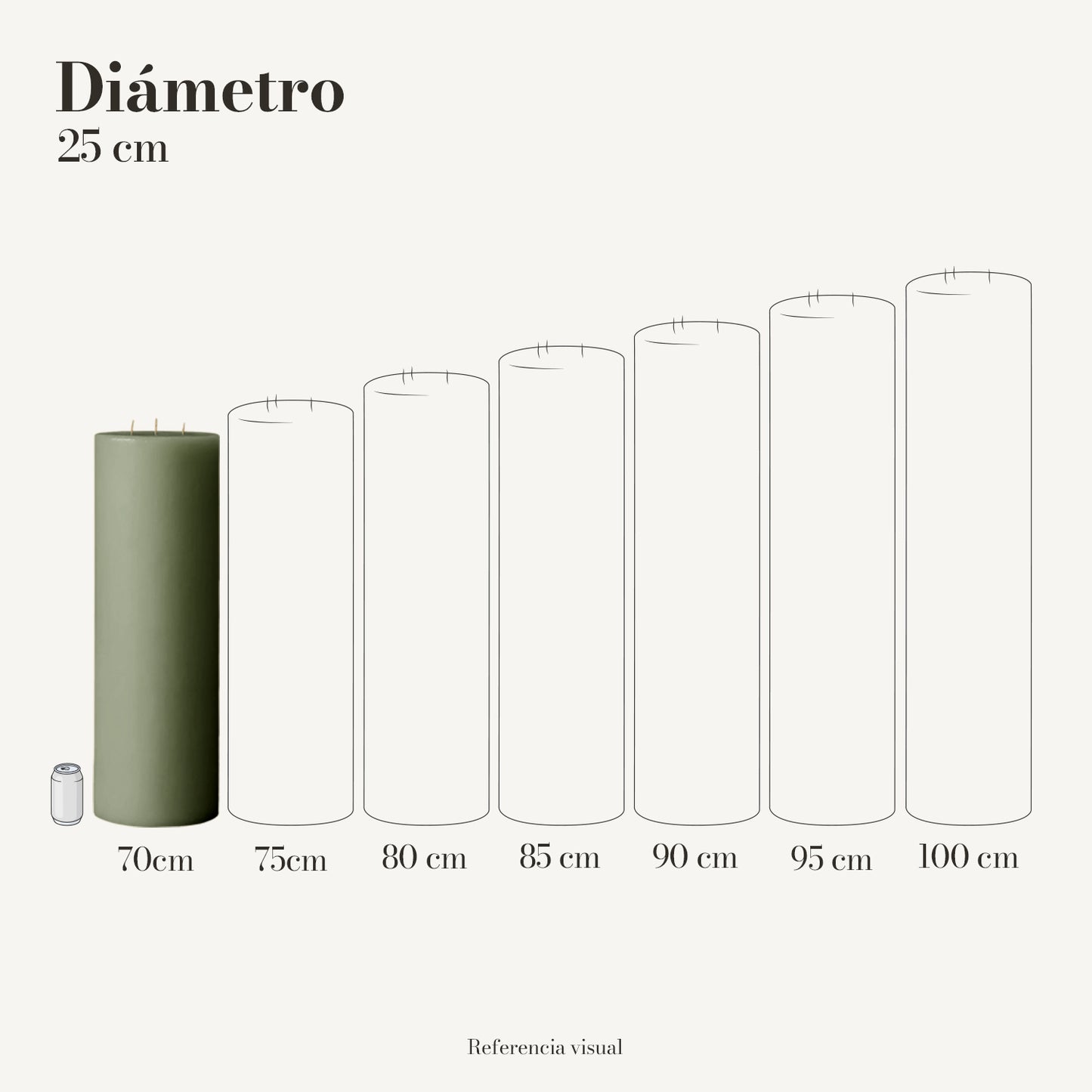Cirio pistache 25 cm diámetro - La Vela Amaltea