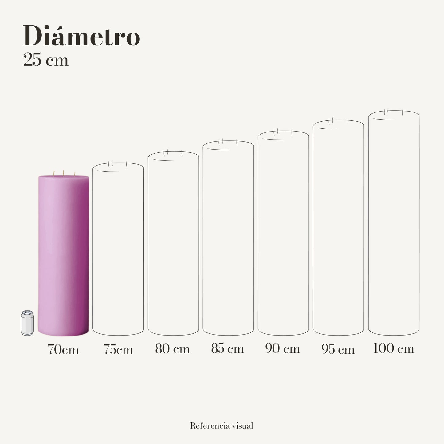 Cirio rosa mexicano 25 cm diámetro - La Vela Amaltea