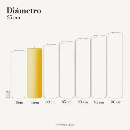 Cirio amarillo intenso 25 cm diámetro - La Vela Amaltea