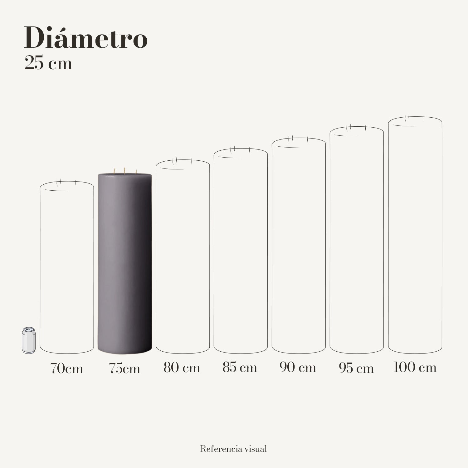 Cirio gris 25 cm diámetro - La Vela Amaltea
