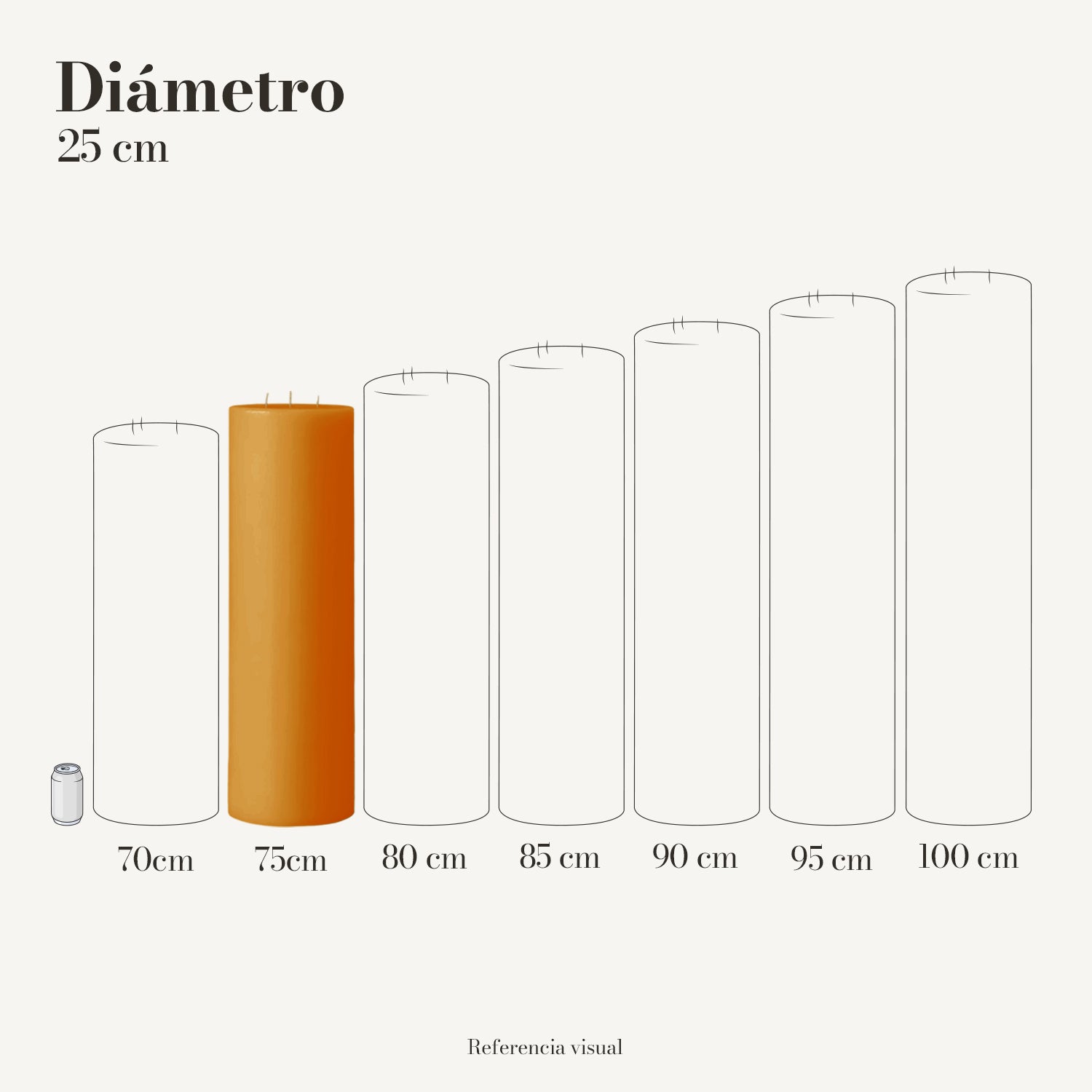 Cirio naranja 25 cm diámetro - La Vela Amaltea
