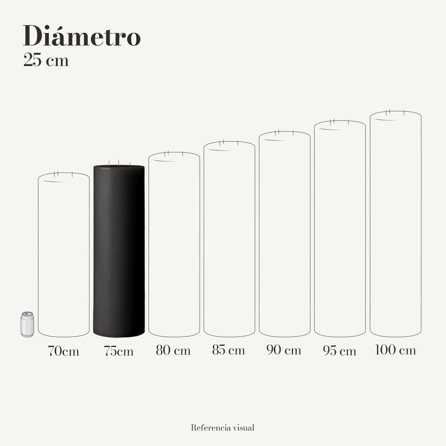 Cirio negro 25 cm diámetro - La Vela Amaltea