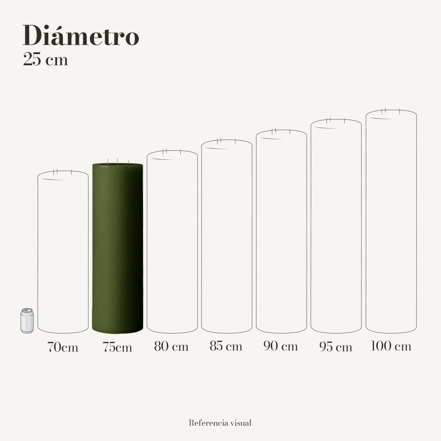 Cirio verde pino 25 cm diámetro - La Vela Amaltea