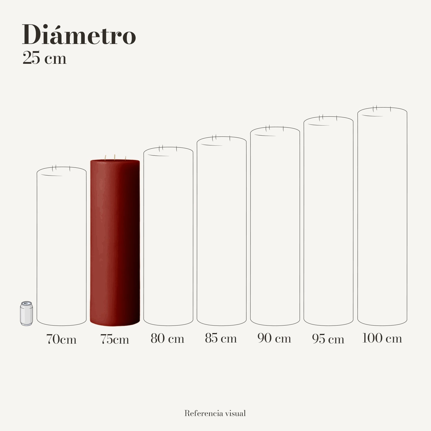 Cirio terracota oscuro 25 cm diámetro - La Vela Amaltea