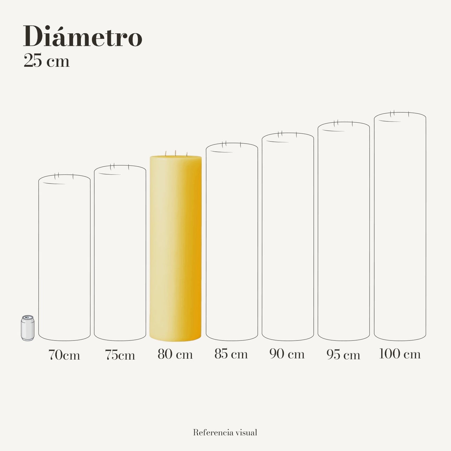 Cirio Amarillo Intenso 25 cm 80 cm