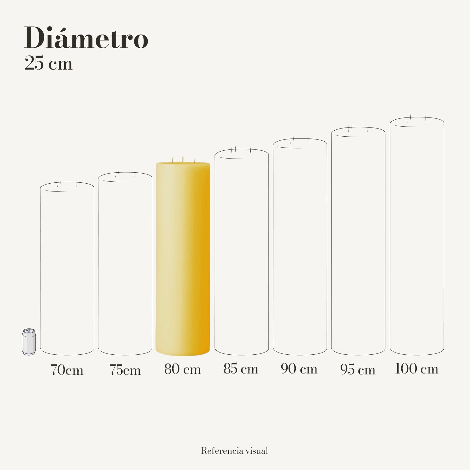 Cirio Amarillo Intenso 25 cm 80 cm