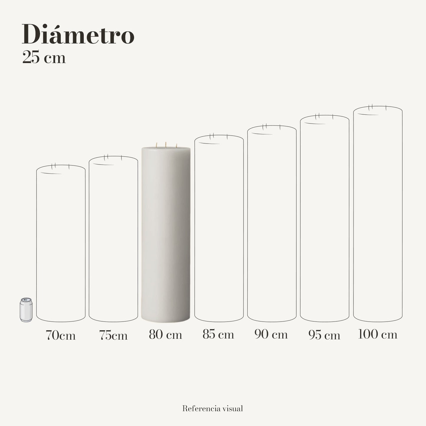 Cirio Blanco 25 cm 80 cm