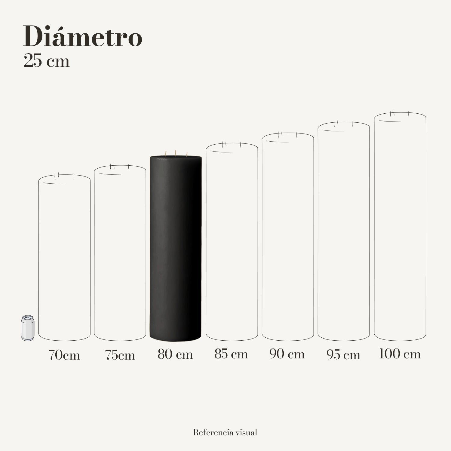 Cirio Negro 25 cm 80 cm