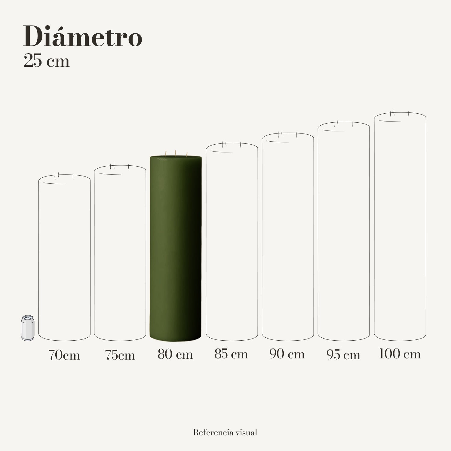 Cirio Verde Pino 25 cm 80 cm