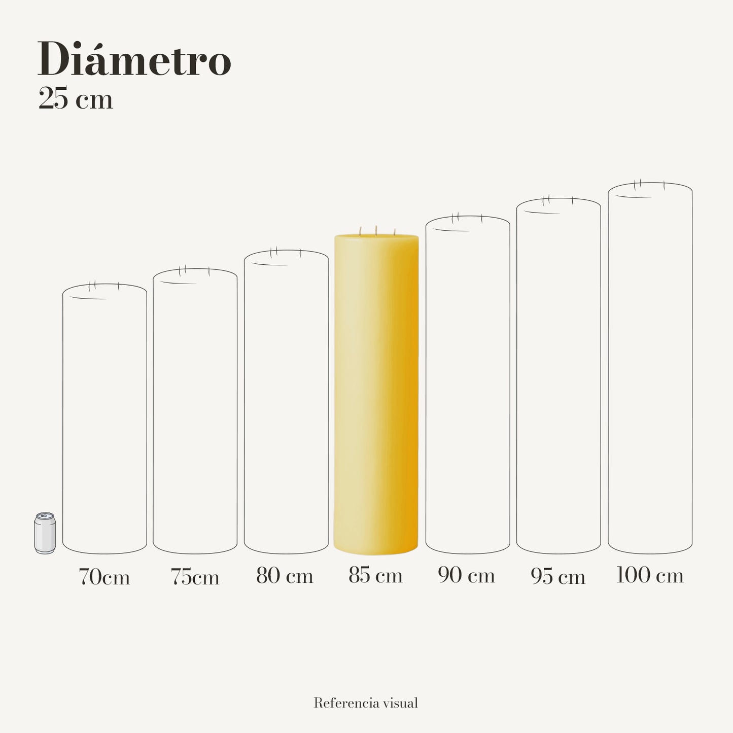Cirio amarillo intenso 25 cm diámetro - La Vela Amaltea