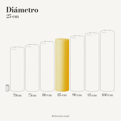 Cirio amarillo intenso 25 cm diámetro - La Vela Amaltea