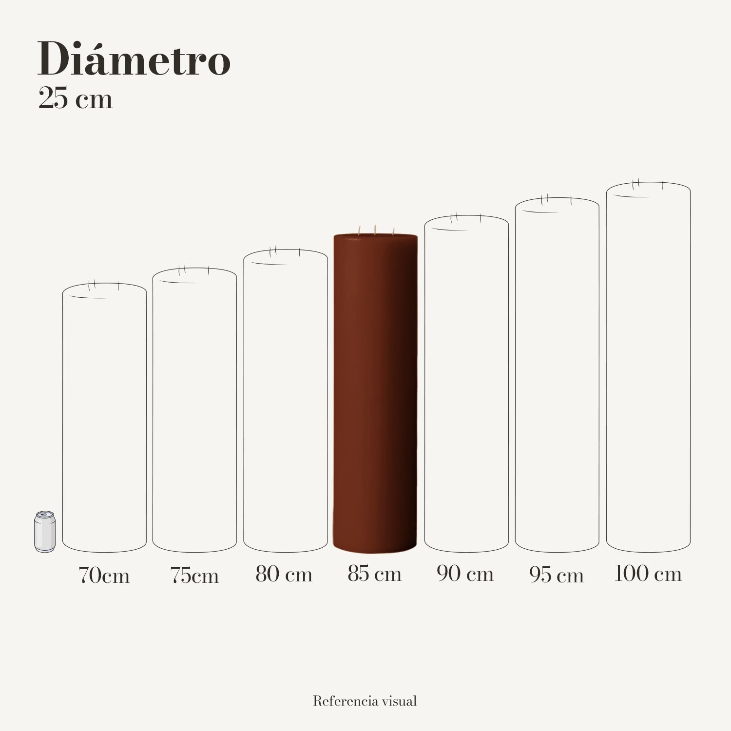 Cirio café oscuro 25 cm diámetro - La Vela Amaltea