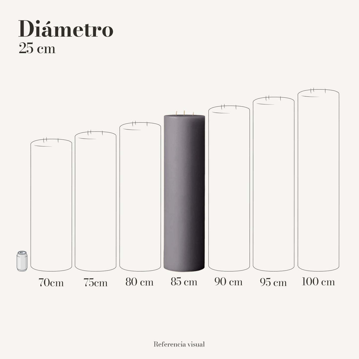 Cirio gris 25 cm diámetro - La Vela Amaltea