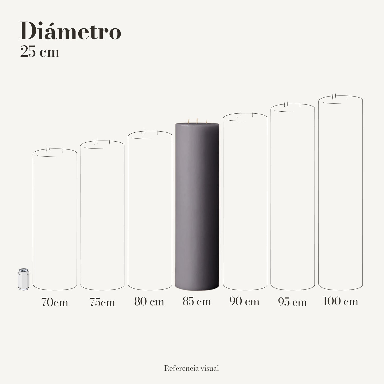 Cirio gris 25 cm diámetro - La Vela Amaltea