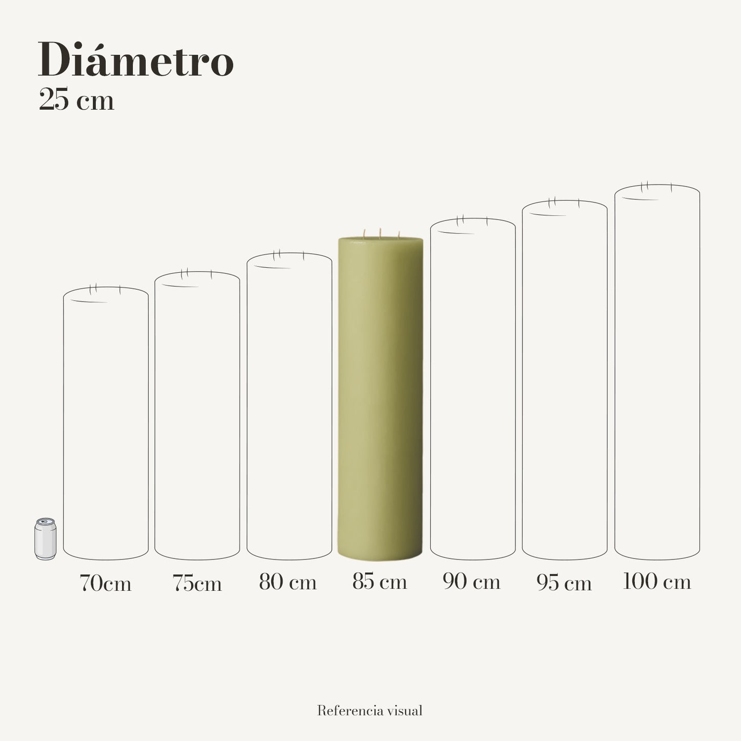Cirio verde limón 25 cm diámetro - La Vela Amaltea