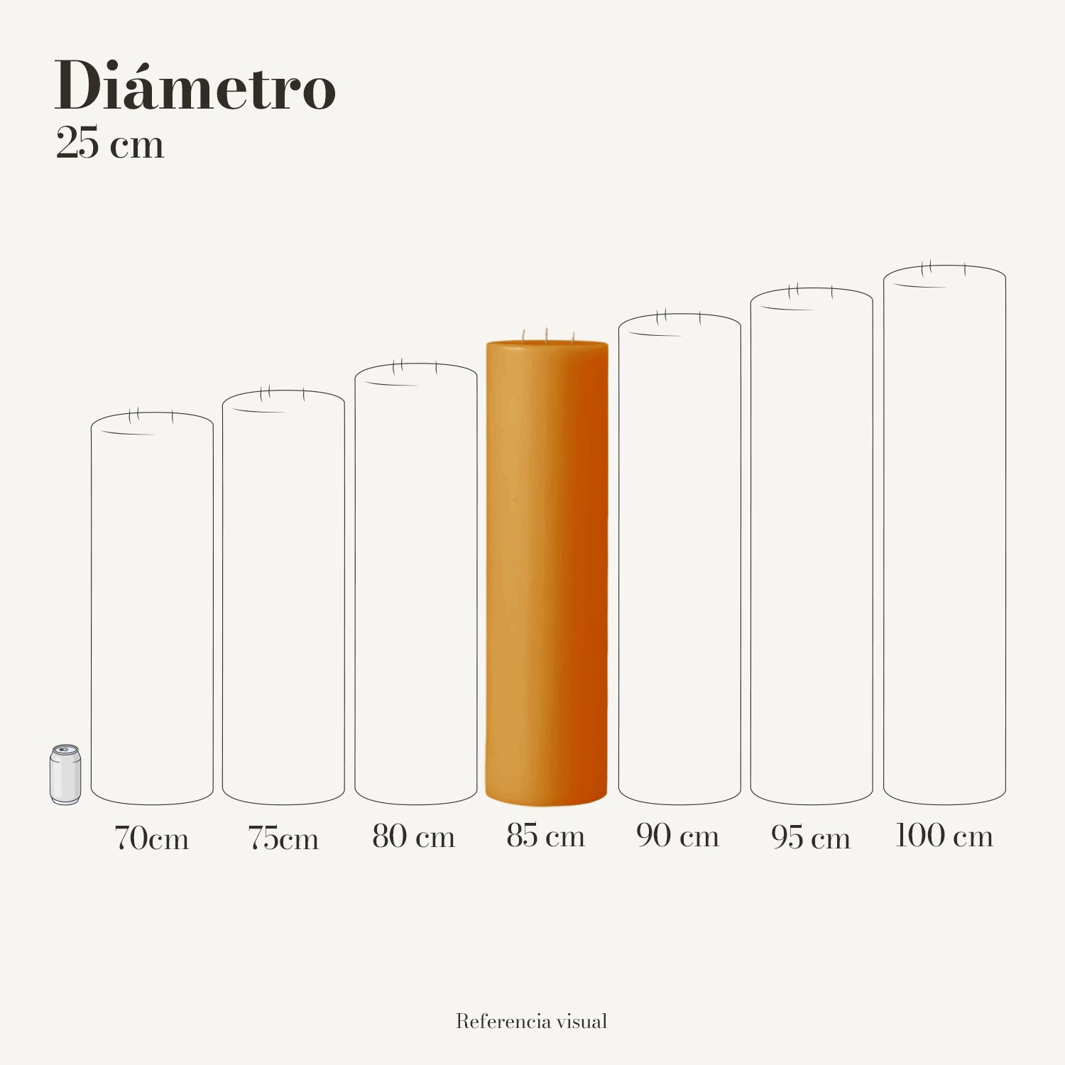 Cirio naranja 25 cm diámetro - La Vela Amaltea
