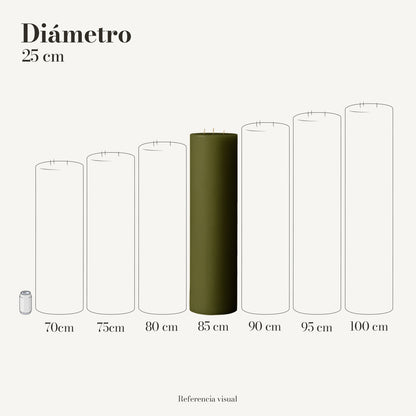 Cirio verde olivo 25 cm diámetro - La Vela Amaltea