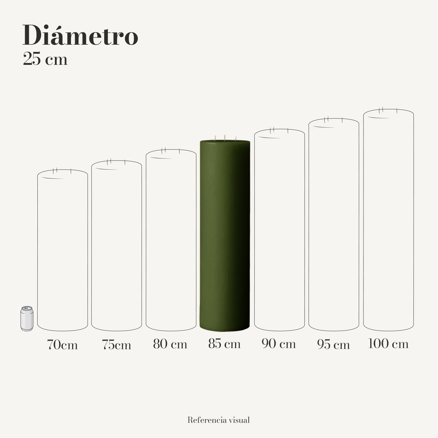 Cirio verde pino 25 cm diámetro - La Vela Amaltea