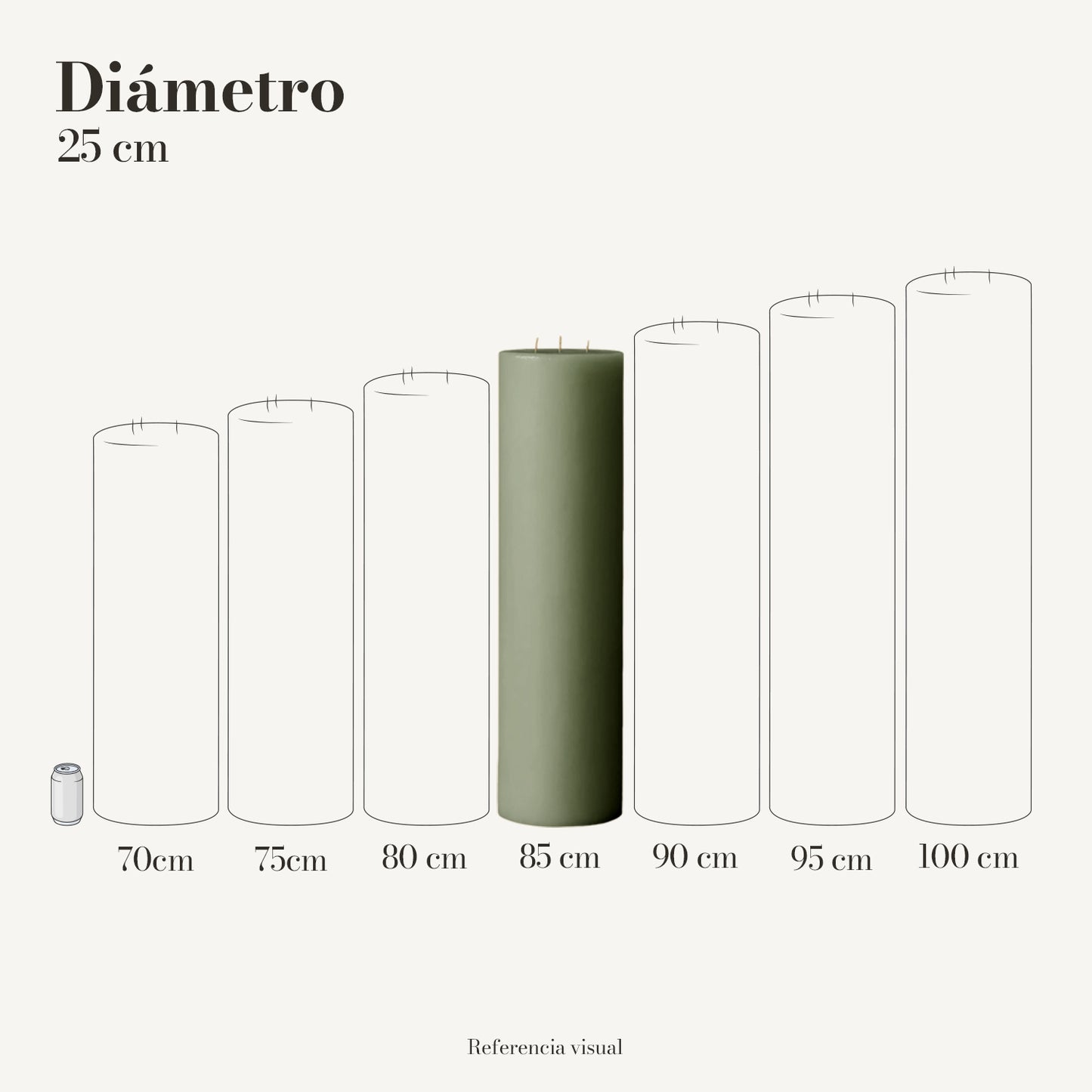 Cirio pistache 25 cm diámetro - La Vela Amaltea