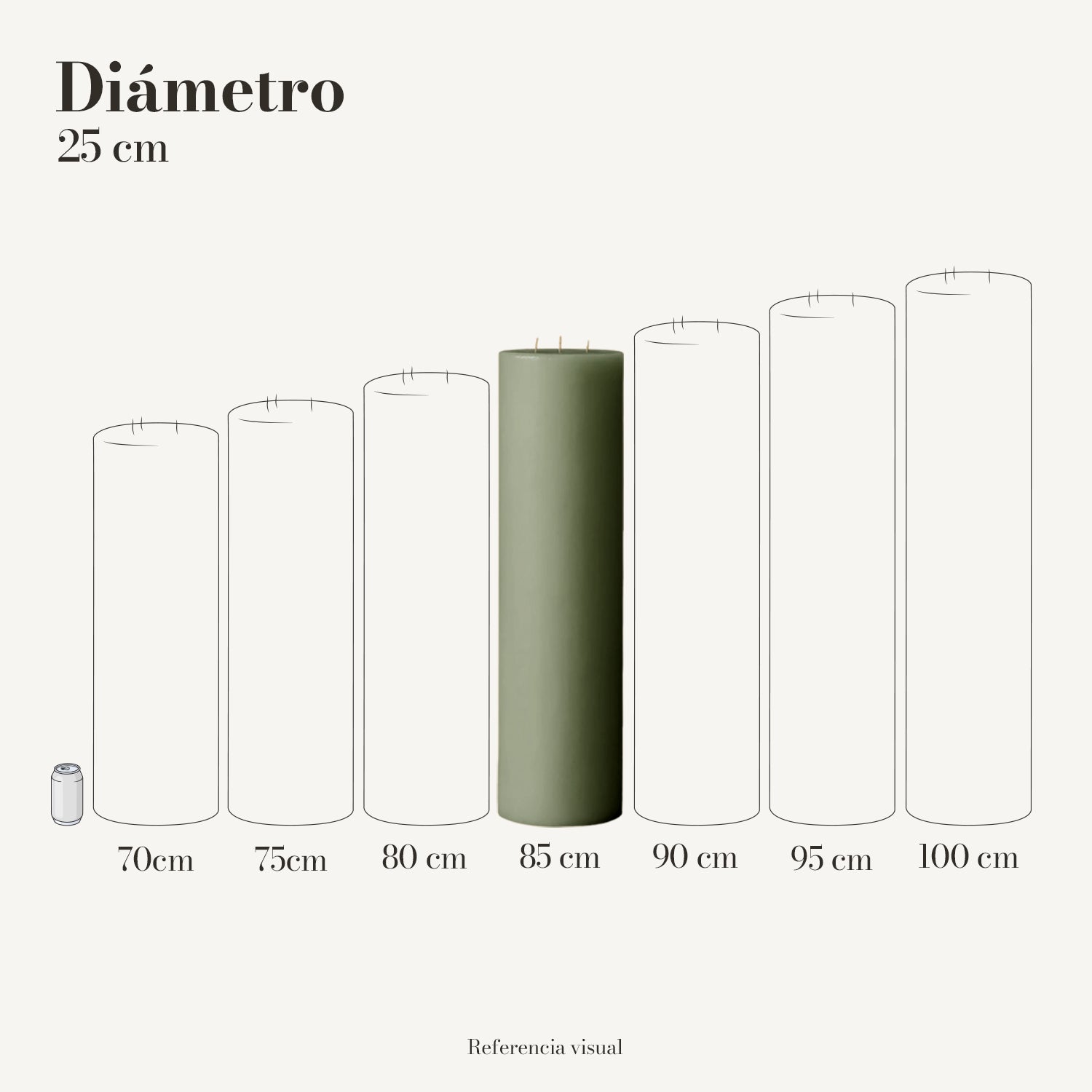 Cirio pistache 25 cm diámetro - La Vela Amaltea