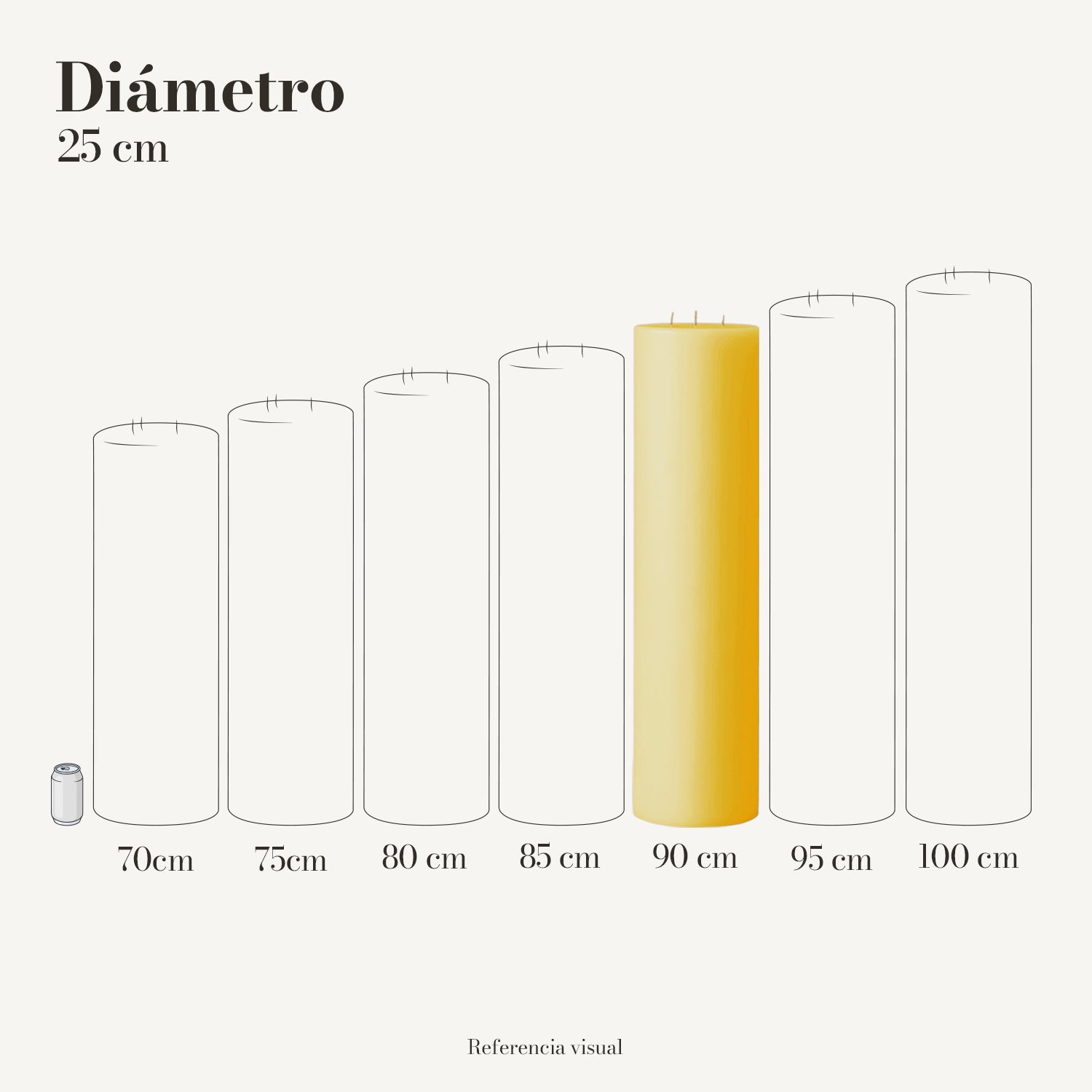 Cirio amarillo intenso 25 cm diámetro - La Vela Amaltea
