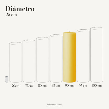 Cirio amarillo intenso 25 cm diámetro - La Vela Amaltea