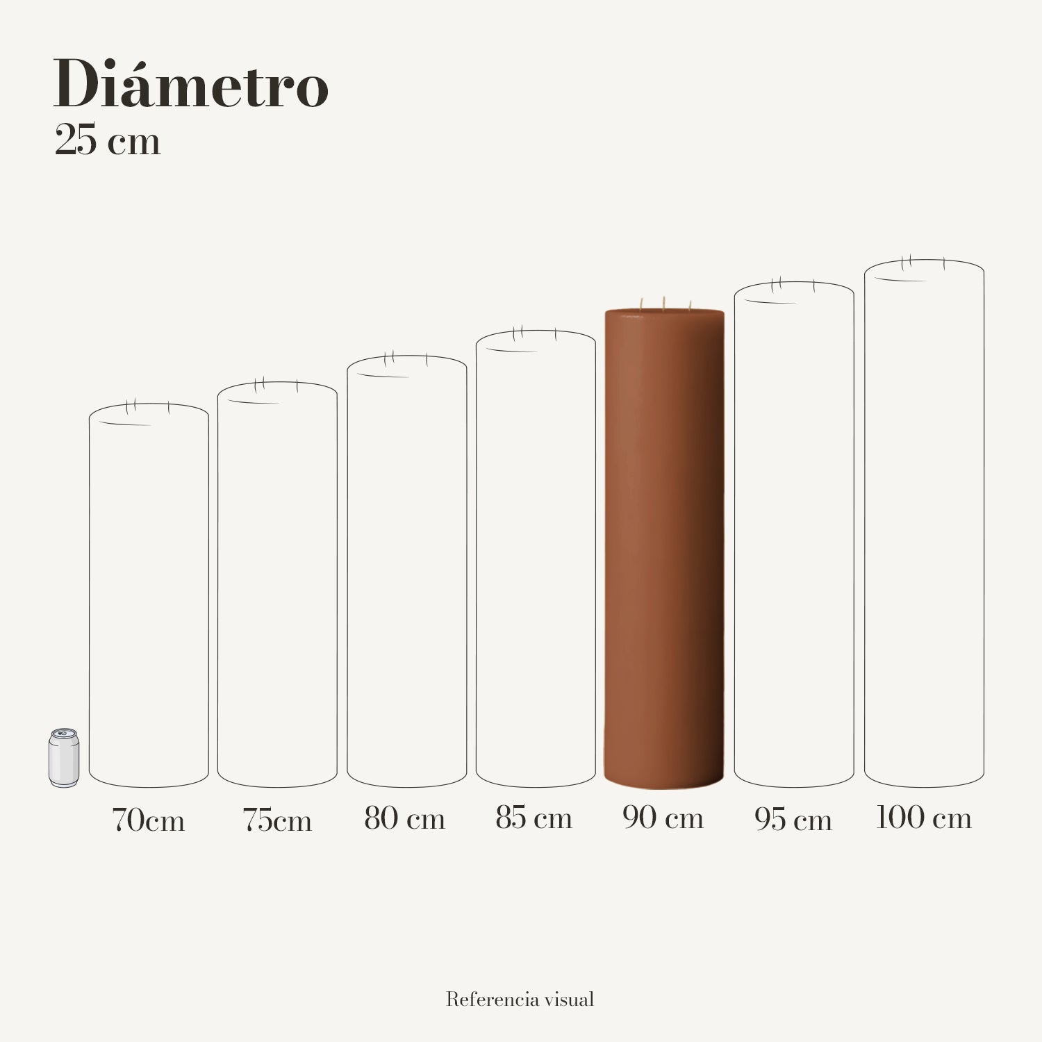 Cirio café claro 25 cm diámetro - La Vela Amaltea