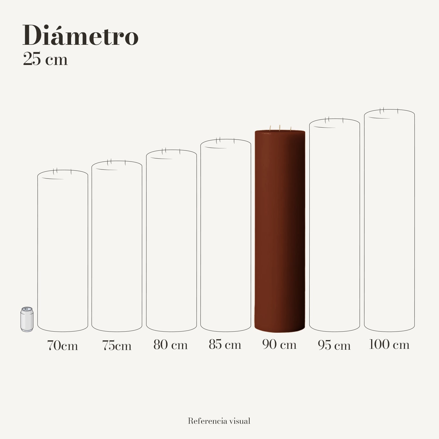 Cirio café oscuro 25 cm diámetro - La Vela Amaltea