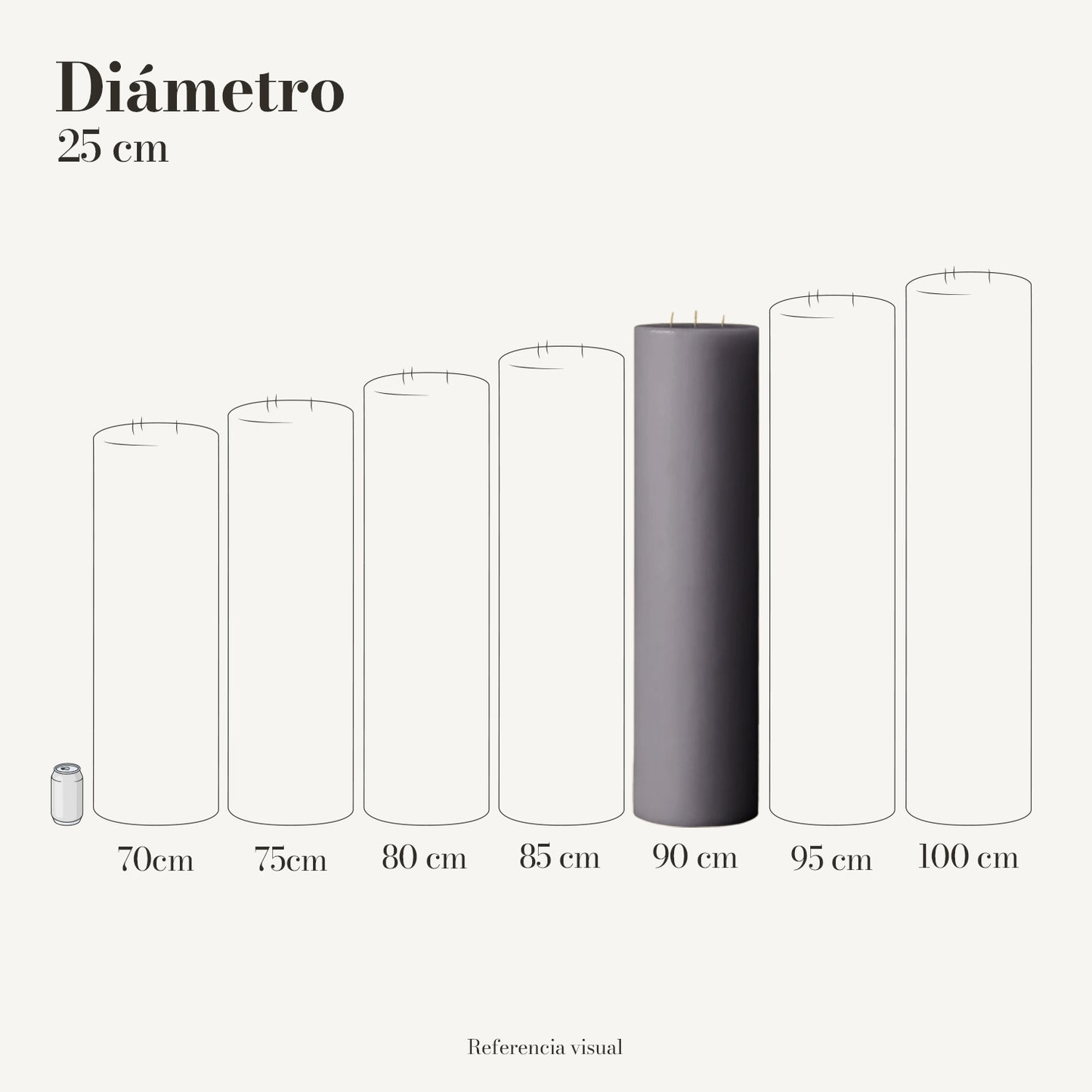 Cirio gris 25 cm diámetro - La Vela Amaltea
