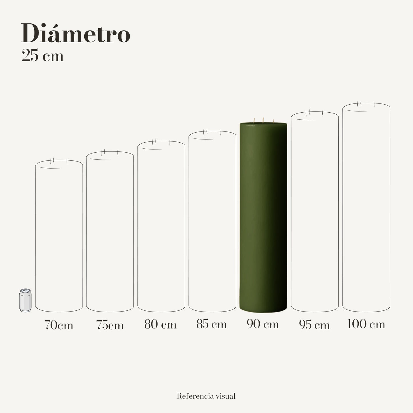 Cirio verde pino 25 cm diámetro - La Vela Amaltea