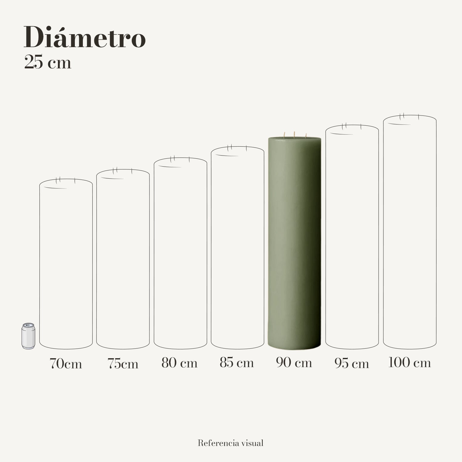 Cirio pistache 25 cm diámetro - La Vela Amaltea