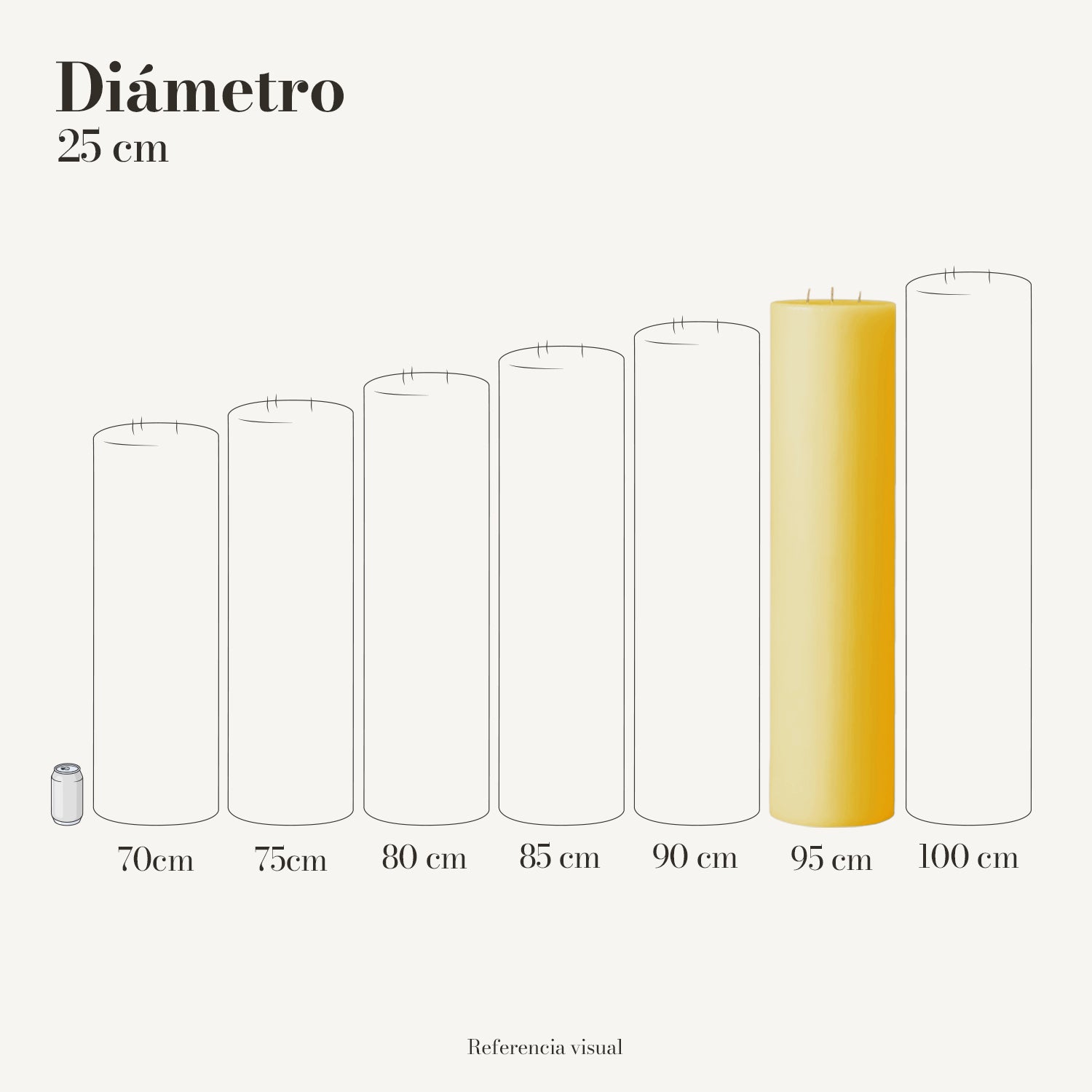 Cirio amarillo intenso 25 cm diámetro - La Vela Amaltea