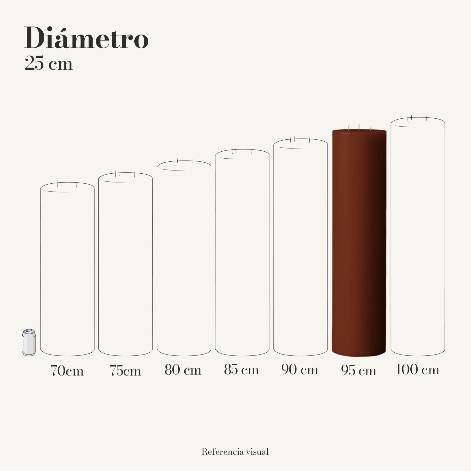 Cirio café oscuro 25 cm diámetro - La Vela Amaltea