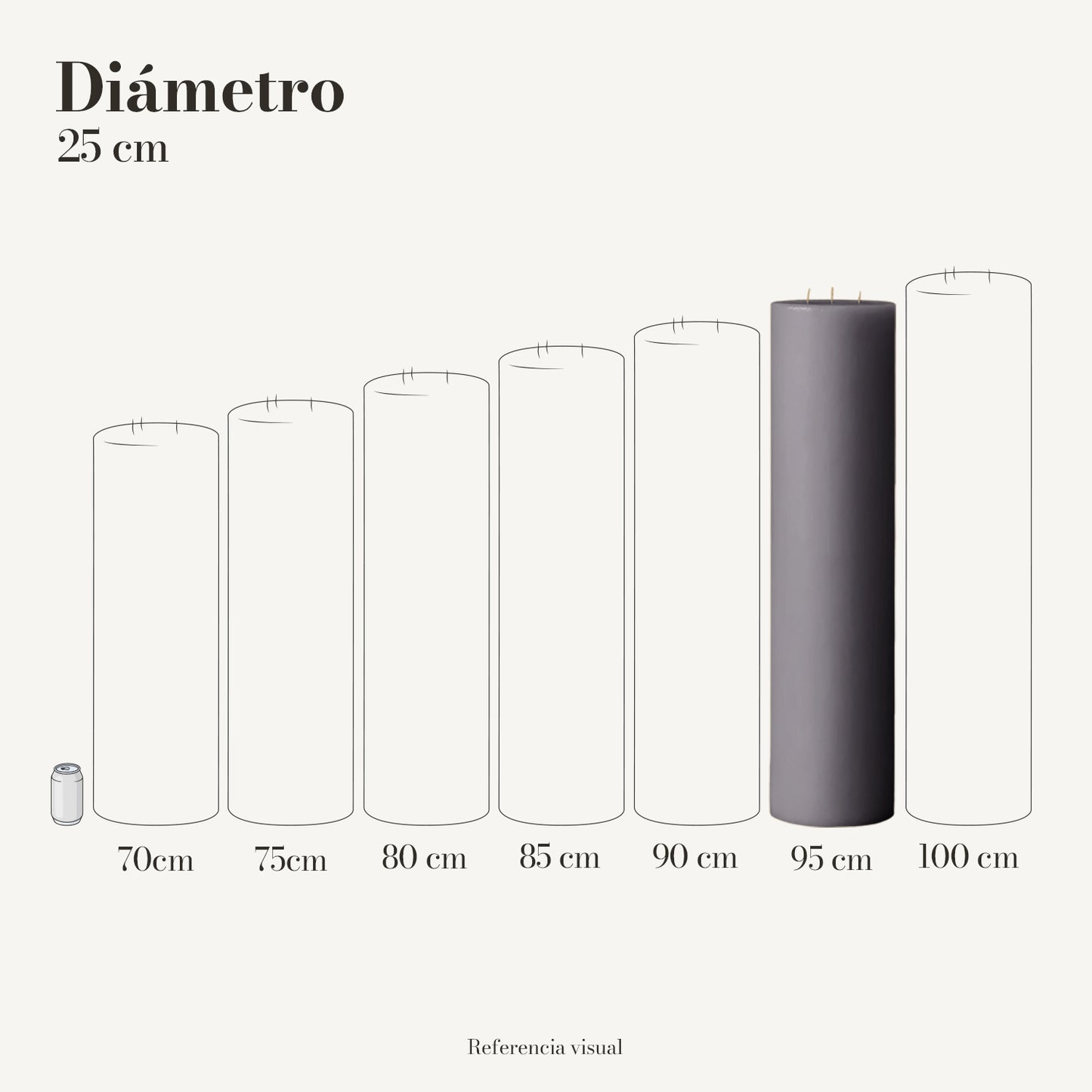 Cirio gris 25 cm diámetro - La Vela Amaltea