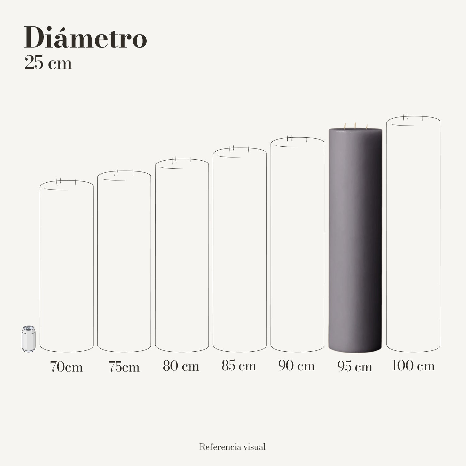 Cirio gris 25 cm diámetro - La Vela Amaltea