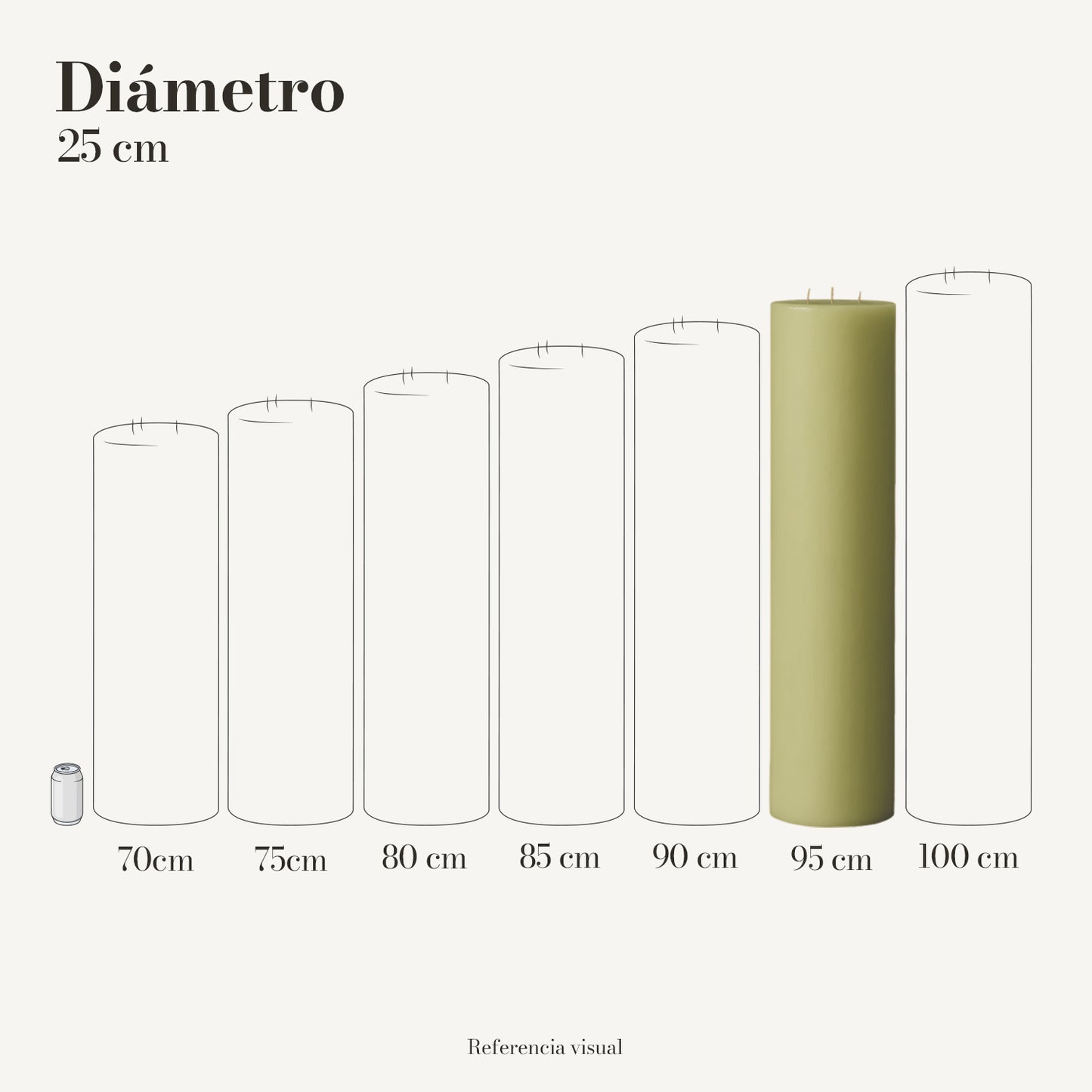 Cirio verde limón 25 cm diámetro - La Vela Amaltea