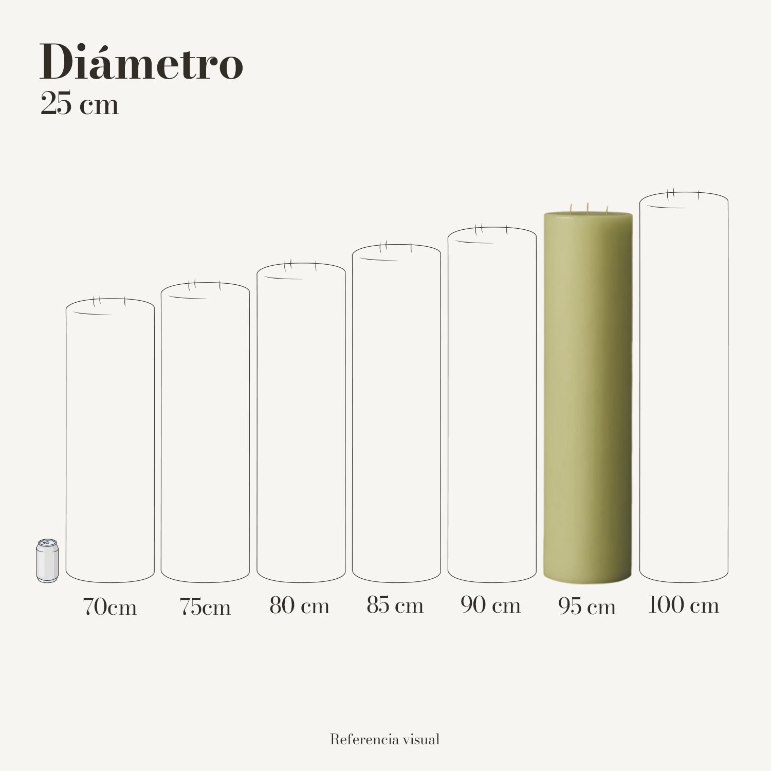 Cirio verde limón 25 cm diámetro - La Vela Amaltea