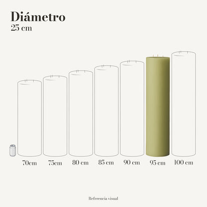 Cirio verde limón 25 cm diámetro - La Vela Amaltea
