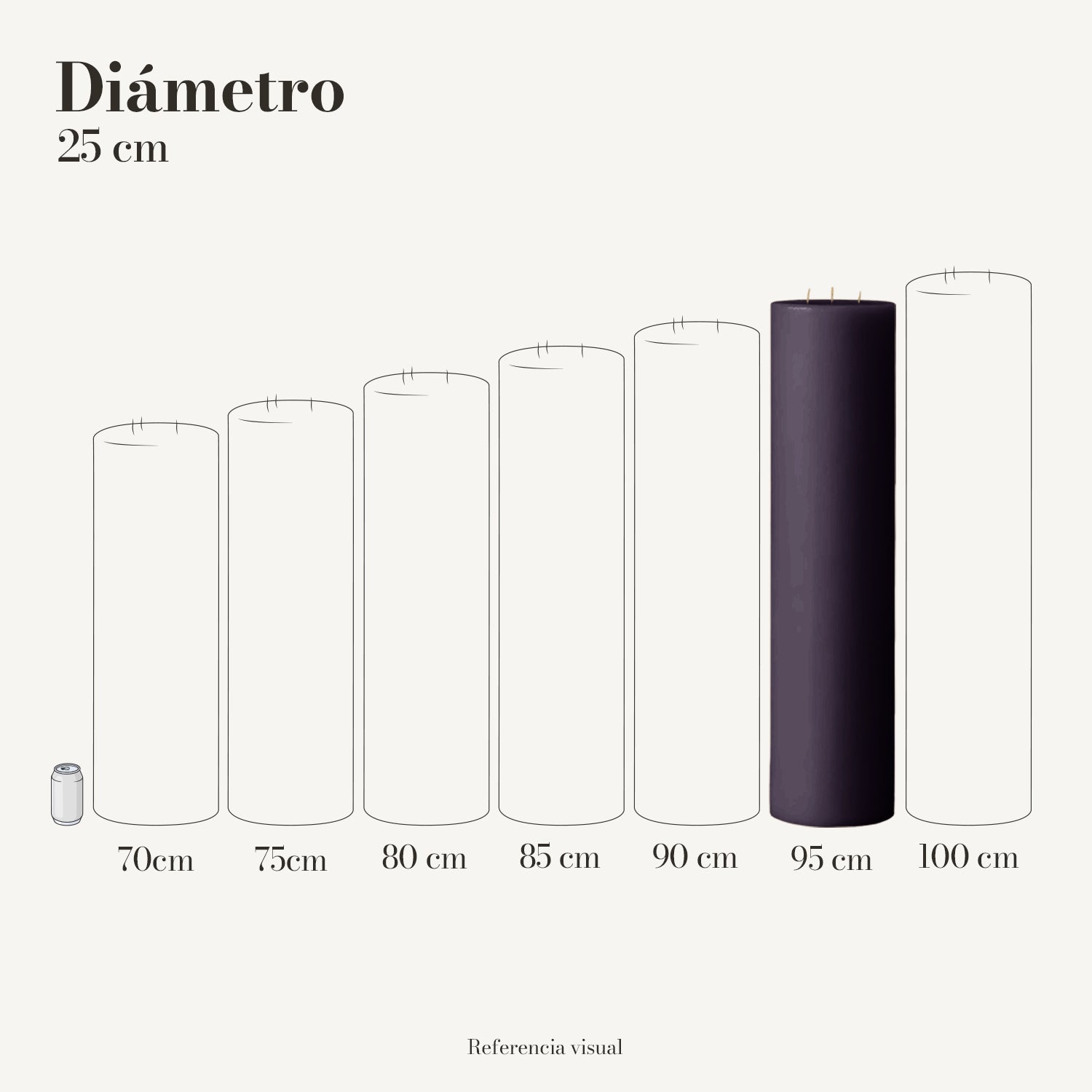 Cirio morado oscuro 25 cm diámetro - La Vela Amaltea