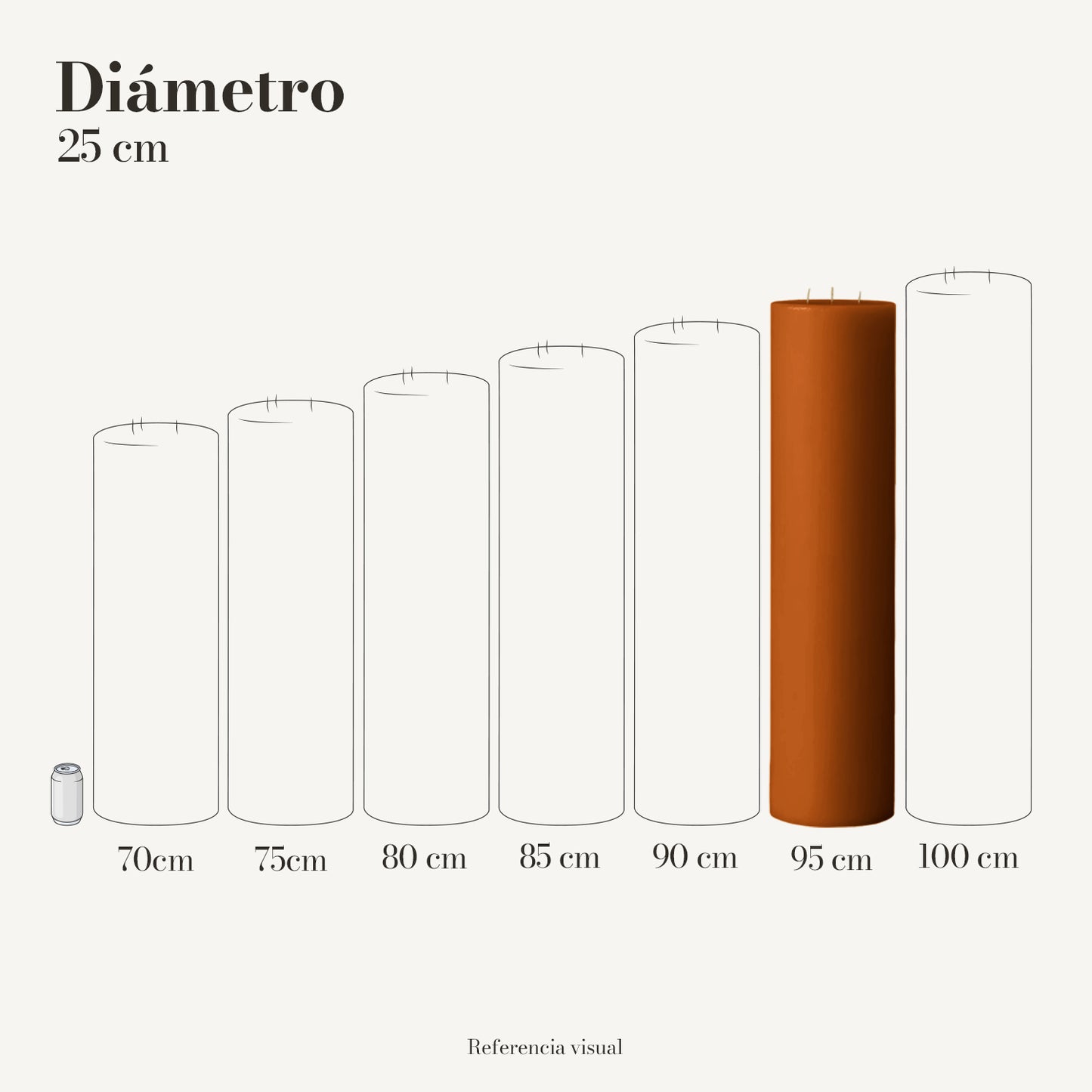 Cirio naranja ocre 25 cm diámetro - La Vela Amaltea