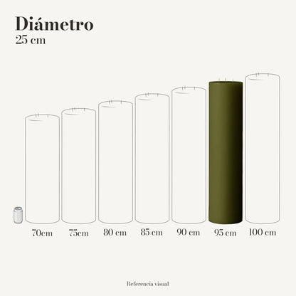 Cirio verde olivo 25 cm diámetro - La Vela Amaltea