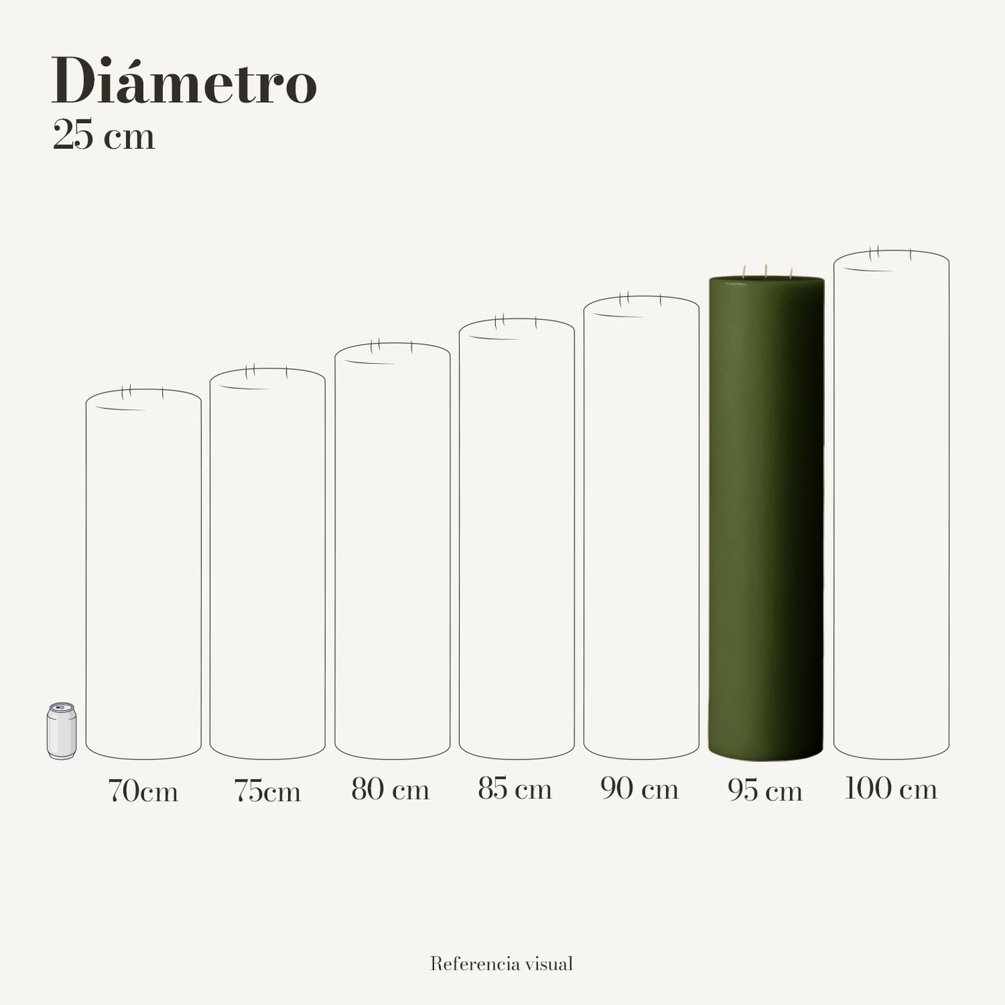 Cirio verde pino 25 cm diámetro - La Vela Amaltea